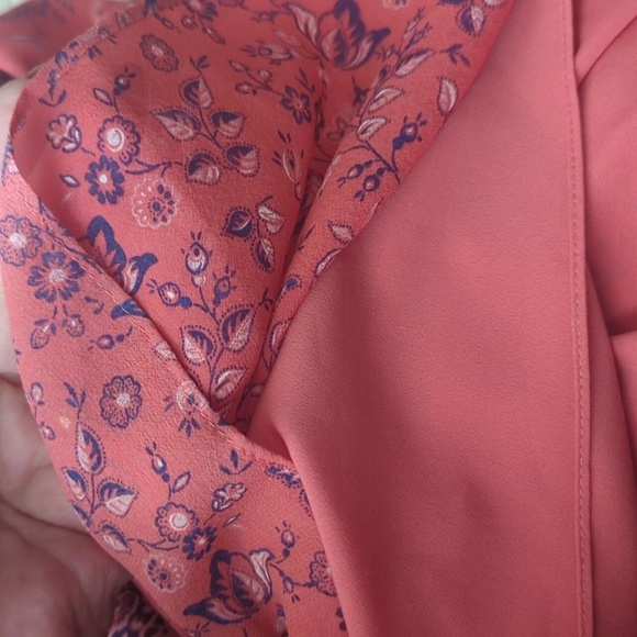 Joie 100% Silk Coral Pink Print Sheer Tiered Halter Midi Flowy Sundress Sz M - Picture 11 of 14